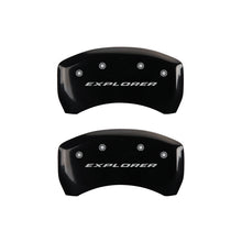 Load image into Gallery viewer, MGP 4 Caliper Covers Engraved Front &amp; Rear Explorer Black finish silver ch