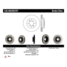 Load image into Gallery viewer, Centric 98-02 Honda Accord Performance CryoStop Brake Rotor