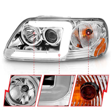 Load image into Gallery viewer, ANZO 1997-2003 Ford F-150 Projector Headlights w/ Light Bar Chrome Housing