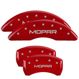 MGP 4 Caliper Covers Engraved Front & Rear MOPAR Red finish silver ch