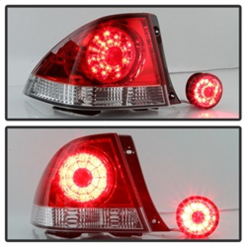 Spyder 01-03 Lexus IS300 LED Tail Lights - Red Clear ALT-YD-LIS300-LED-SET-RC