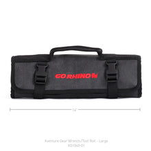 Load image into Gallery viewer, Go Rhino XVenture Gear Tool Wrench Roll - Large (4x4in. Closed) 12oz Waxed Canvas - Black