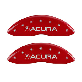 MGP 4 Caliper Covers Engraved Front & Rear Acura Red finish silver ch