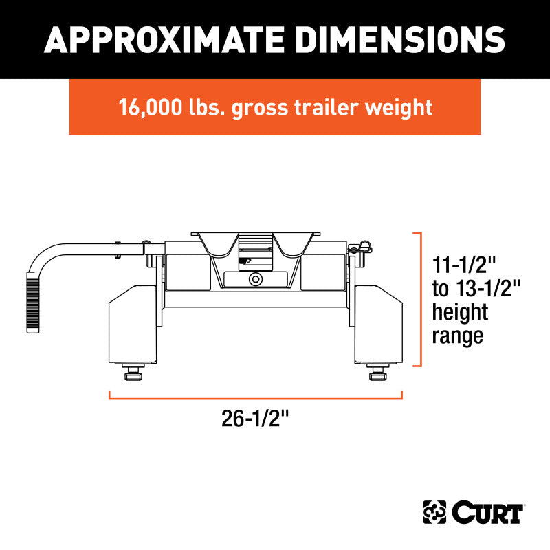 Curt E16 5th Wheel Hitch w/ GM Puck System Legs - 2020 Chevrolet Silverado/GMC Sierra 2500/3500HD