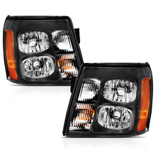 Load image into Gallery viewer, ANZO 2003-2006 Cadillac Escalade Crystal Headlight Black Amber
