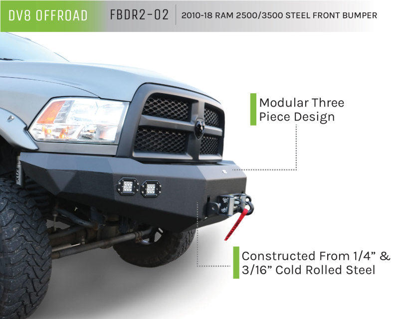 DV8 Offroad 10-14 Dodge Ram 2500/3500 Front Bumper - GTR Auto