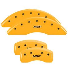 Load image into Gallery viewer, MGP 4 Caliper Covers Engraved Front &amp; Rear MGP Yellow Finish Black Char 2006 Toyota Camry