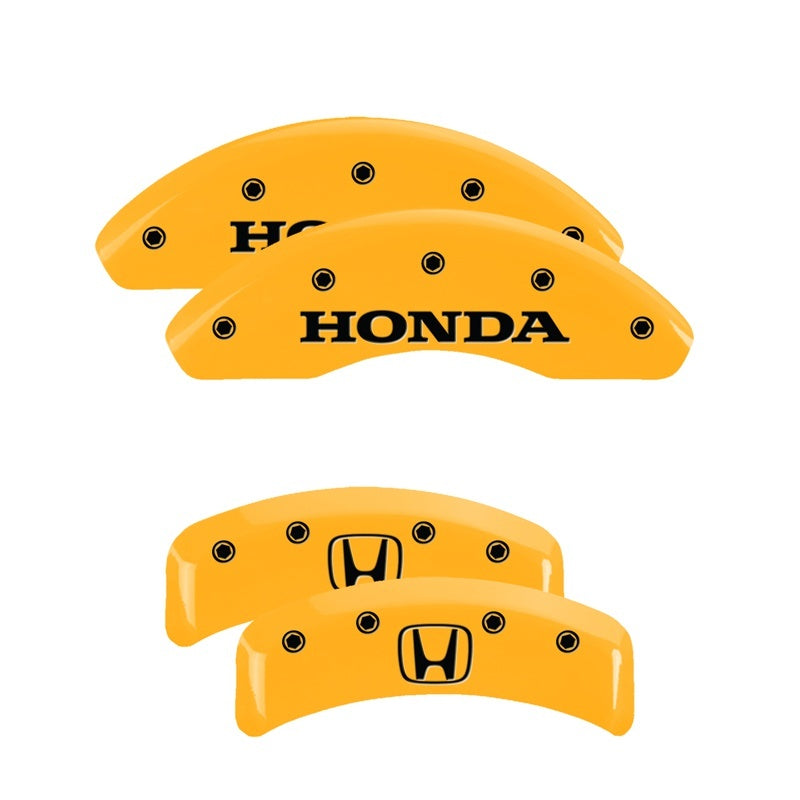 MGP 4 Caliper Covers Engraved Front Honda Rear H Logo Yellow Finish Black Char 2003 Honda Element