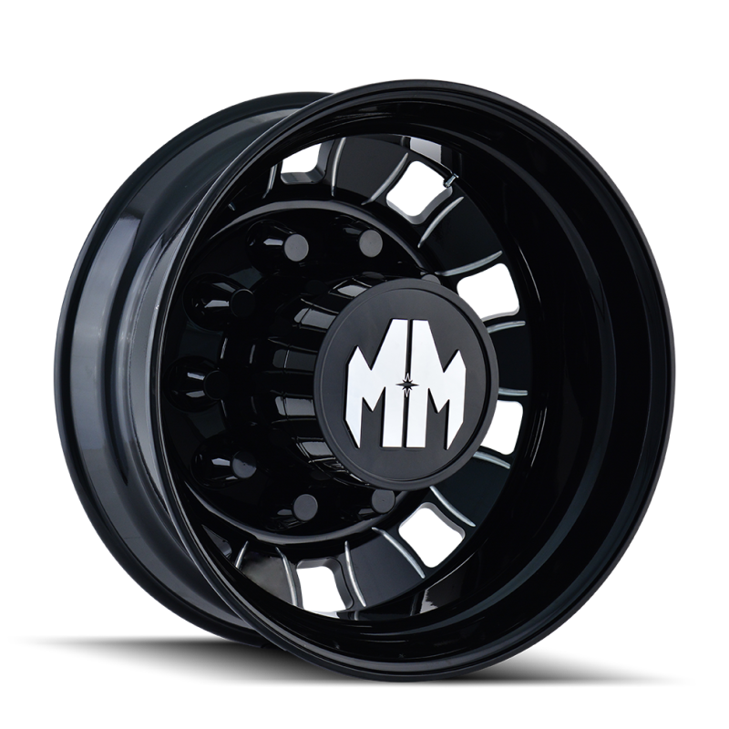 Mayhem 8180 BigRig 22x8.25 / 10x285.75 BP / 169mm Offset / 220.1mm Hub Rear Blk/Milled Spokes Wheel