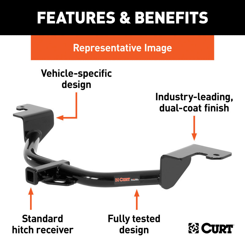 Curt 08-16 Audi A5/A5 Quattro (w/Dual Muffler) Class 1 Trailer Hitch w/1-1/4in Receiver BOXED