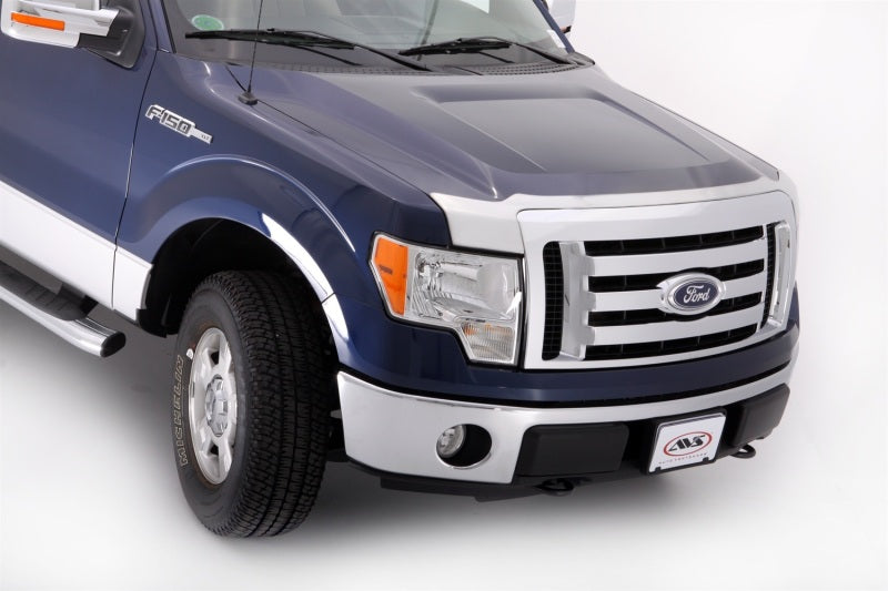 AVS 09-14 Ford F-150 (Excl. Raptor) Aeroskin Low Profile Hood Shield - Chrome