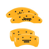 MGP 4 Caliper Covers Engraved Front & Rear MGP Yellow Finish Black Char 2004 Jeep Grand Cherokee