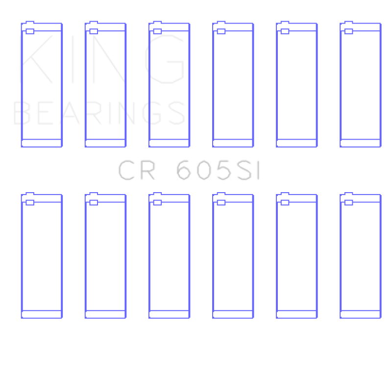 King Engine Bearings GM 2.8L/3.4L V6 (Size STD) Connecting Rod Bearings Set of 6