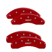 Load image into Gallery viewer, MGP 4 Caliper Covers Engraved Front &amp; Rear No bolts/Sport Red finish silver ch