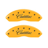 MGP 4 Caliper Covers Engraved F & R Cursive/Cadillac Yellow Finish Black Char 2004 Cadillac CTS