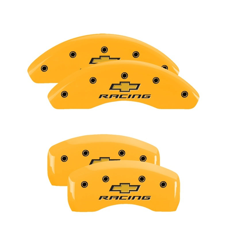 MGP 4 Caliper Covers Engraved Front & Rear MGP Yellow Finish Black Char 2016 Chevrolet SS