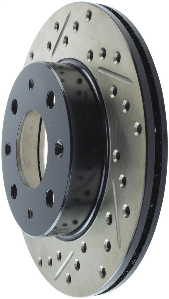 StopTech 90-91 Honda CRX HF 1.5L / 00-06 Honda Insight MIT/CVT Slotted & Drilled Right Front Rotor