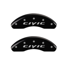 Load image into Gallery viewer, MGP Front set 2 Caliper Covers Engraved Front 2015/Civic Black finish silver ch