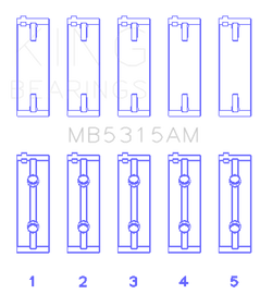 King Engine Bearings Mitsubishi 4G63T/4G64 (Size STD) Main Bearing Set