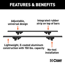 Load image into Gallery viewer, Curt 53-3/8in Aluminum Universal Roof Rack Crossbars