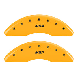 MGP 4 Caliper Covers Engraved Front & Rear MGP Yellow Finish Black Char 2017 Genesis G80