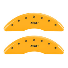 Load image into Gallery viewer, MGP 4 Caliper Covers Engraved Front &amp; Rear MGP Yellow Finish Black Char 2009 Audi A8 Quattro