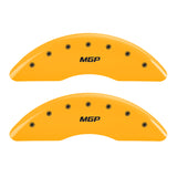 MGP 4 Caliper Covers Engraved Front & Rear MGP Yellow Finish Black Char 2005 Chrysler Pacifica