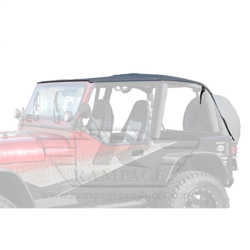 Rampage 1992-1995 Jeep Wrangler(YJ) Frameless Soft Top Kit - Black Diamond