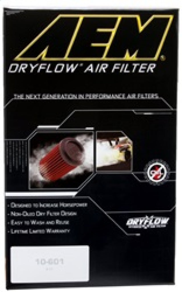 AEM DryFlow Air Filter - Round 2.75in ID x 6.25in OD x 8.25in H fits 2007-2014 Ford/Volvo - GTR Auto