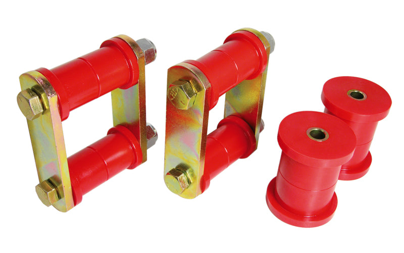 Prothane 64-73 Ford Mustang Rear Spring Bushings w/ HD Shackle Kit - Red