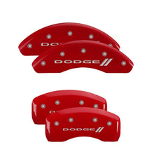 Load image into Gallery viewer, MGP Front set 2 Caliper Covers Engraved Front Bowtie Red finish silver ch