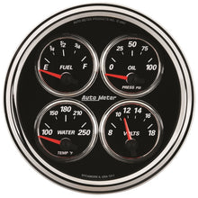 Load image into Gallery viewer, AutoMeter Gauge Quad 5in. 240 Ohm(e) to 33 Ohm(f) Elec Designer Black II