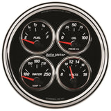 AutoMeter Gauge Quad 5in. 240 Ohm(e) to 33 Ohm(f) Elec Designer Black II