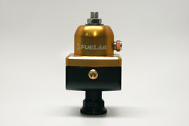 Fuelab 555 Carb Adjustable FPR Blocking 1-3 PSI (1) -8AN In (2) -8AN Out - Gold