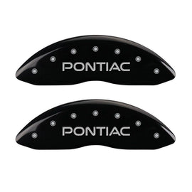 MGP 4 Caliper Covers Engraved Front & Rear Pontiac Black finish silver ch