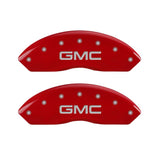 MGP 4 Caliper Covers Engraved Front & Rear GMC Red Finish Silver Char 2019 GMC Arcadia