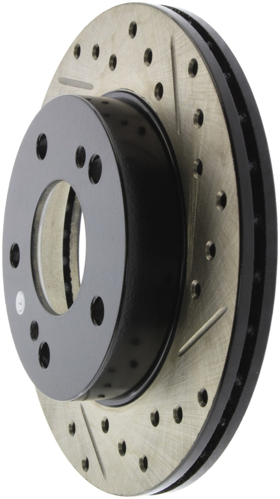 StopTech 94-96 Nissan 240SX SportStop Slotted & Drilled Front Left Rotor