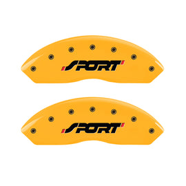 MGP 4 Caliper Covers Engraved Front & Rear SPORT Yellow finish black ch