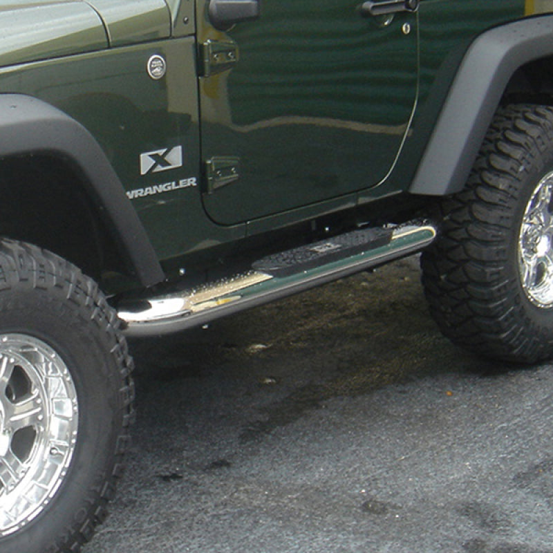 Rugged Ridge 4-In Round Side Steps SS 07-18 Jeep Wrangler JK