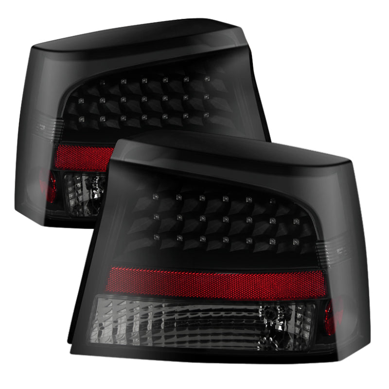 Xtune Dodge Charger 2009-2010 LED Tail Lights Black Smoke ALT-JH-DCH09-LED-BKSM