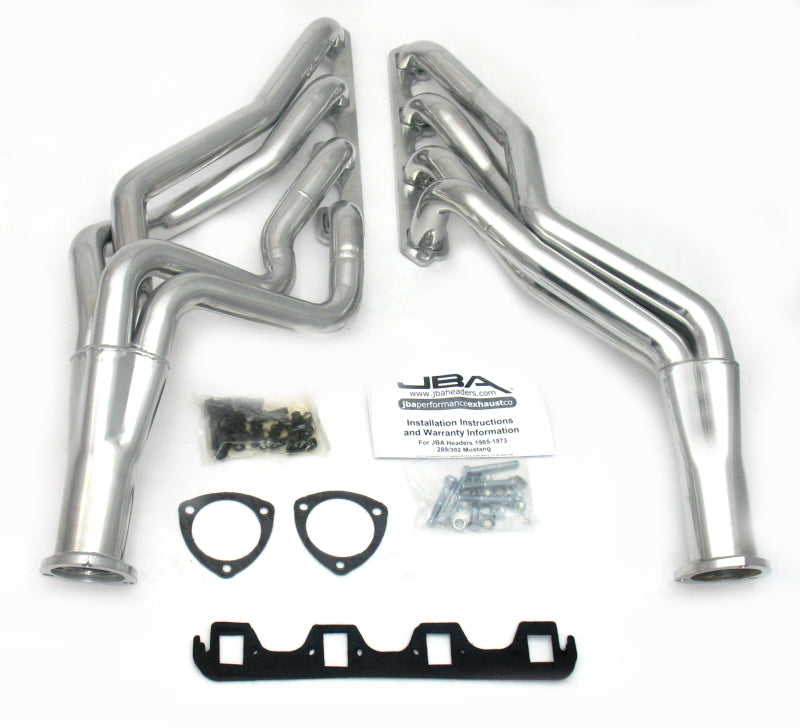 JBA 65-73 Ford Mustang 260-302 SBF 5 Speed T5/T56 1-3/4in Primary Silver Ctd Long Tube Header