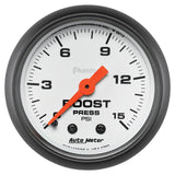 Autometer Phantom 52mm 0-15PSI Mechanical Boost Pressure Gauge