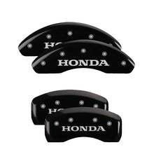 Load image into Gallery viewer, MGP 4 Caliper Covers Engraved Front &amp; Rear Honda Black finish silver ch