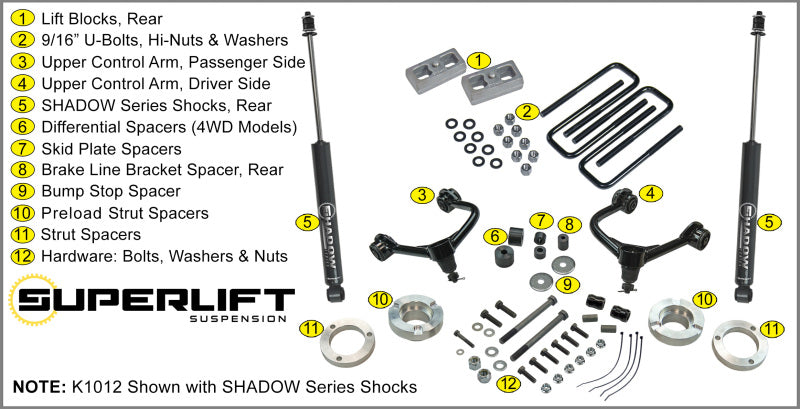 Superlift 05-20 Toyota Tacoma 4WD (Excl TRD Pro Models) - 3in Lift Kit w/ Superlift Shocks
