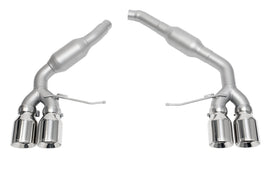 SOUL 2016+ Porsche Macan 2.0T Resonated Muffler Bypass Exhaust - 4in Straight Cut Pol. Chrome Tips