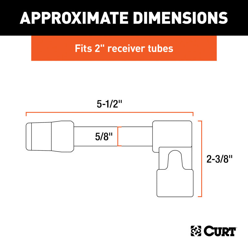 Curt 5/8in Hitch Lock (2in Receiver Right-Angle Chrome)