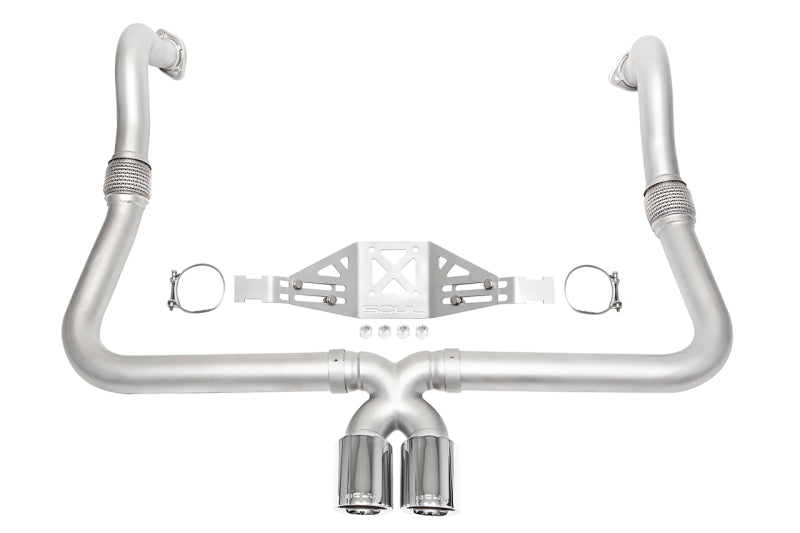 SOUL 17+ Porsche 718 Cayman / Boxster Performance Exhaust - Manual - Pol. Chrome Dual Wall Tips