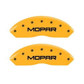 MGP 4 Caliper Covers Engraved Front & Rear MOPAR Yellow finish black ch