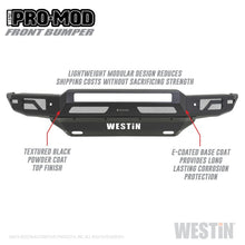 Load image into Gallery viewer, Westin 19-21 Chevrolet Silverado 1500 Pro-Mod Front Bumper - Tex. Blk
