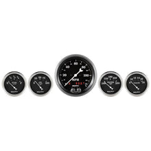 Load image into Gallery viewer, Auto Meter Gauge Kit 5 pc. 3 3/8in &amp; 2 1/16in GPS Speedometer Old Tyme Black